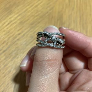 Pandora Stacked Bow Statement Ring